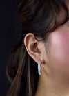 2.89 Carats Total Round Brilliant-Cut Diamond Pave-Set Hoop Earrings in White Gold