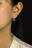 4.38 Carats Total Oval Cut Sapphire with Diamond Dangle Earrings in White Gold