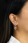 1.12 Carat Total Round Diamond Open-Work Heart Shape Dangle Earrings in White Gold