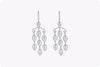4.56ct Mixed-Cut Diamond Halo Chandelier Earrings