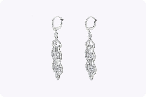 Mixed Cut Diamond Chandelier Earrings