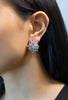 9.73 Carats Total Cluster Mixed Cut Diamond Starburst Clip-on Earrings in Platinum
