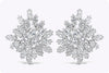 9.73 Carats Total Cluster Mixed Cut Diamond Starburst Clip-on Earrings in Platinum