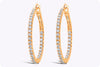 0.84 Carat Total Round Diamond Hoop Earrings in Rose Gold