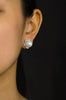 0.73 Carats Total Brilliant Round Diamond and White Pearl Flower Stud Earrings in White Gold