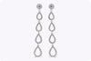 0.63 Carat Total Round Brilliant Diamond Open-Work Pear Shape Drop Earrings in White Gold