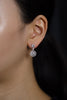 1.95 Carats Total Brilliant Round and Rose cut Diamond Dangle Earrings in White Gold