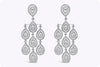 9.25 Carats Total Pear Shape Diamond Double Halo Chandelier Earrings in White Gold