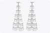 21.17 Carats Total Briolette Cut Sapphire and Round Diamond Chandelier Earrings in White Gold