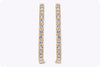 6.12 Carats Total Round Diamond Hoop Earrings in Rose Gold