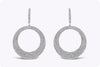 5.68 Carats Brilliant Round Diamonds Micro Pave-Set Circular Dangle Earrings in White Gold