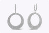 5.68 Carats Brilliant Round Diamonds Micro Pave-Set Circular Dangle Earrings in White Gold