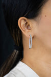 7.11 Carats Total Round Brilliant Diamond Hoop Earrings in White Gold