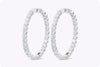 7.11 Carats Total Round Brilliant Diamond Hoop Earrings in White Gold