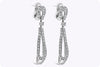 8.57 Carat Round Diamond Open-Work Dangle Earrings in White Gold