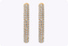 9.55 Carats Total Round Diamond Pave Set Hoop Earrings in Rose Gold