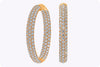 7.68 Carats Total Round Brilliant Cut Diamond Pavé Set Hoop Earrings in Rose Gold