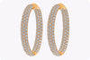 7.68 Carats Total Round Brilliant Cut Diamond Pavé Set Hoop Earrings in Rose Gold