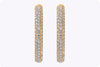 7.68 Carats Total Round Brilliant Cut Diamond Pavé Set Hoop Earrings in Rose Gold