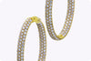 7.35 Carats Total Brilliant Round Diamond Pave Set Hoop Earrings in Yellow Gold