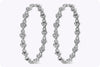 2.65 Carat Diamond Heart Shape Hoop Earrings in White Gold