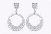 2.46 Carats Total Brilliant Round Diamond Open-Work Circle Dangle Earrings in White Gold