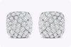 0.90 Carats Total Brilliant Round Diamond Dome Micro-Pave Stud Earrings in White Gold