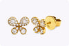 0.39 Carats Round Diamond Butterfly Stud Earrings in Rose Gold