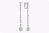 1.30 Carats Total Brilliant Round Cut Diamonds Dangle Drop Earrings by the Yard in White Gold