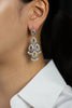 2.83 Carats Total Multi Color Sapphire and Round Diamond Chandelier Earrings in White Gold