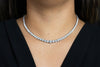 18.86 Carats Total Round Brilliant Cut Diamond Riviera Tennis Necklace in White Gold