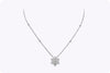 1.12 carats Total Round Brilliant Diamond Cluster Flower Pendant Necklace in White Gold