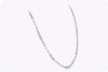 5.22 Carats Total Brilliant Round Diamond By The Yard Necklace in White Gold