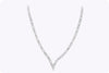 20.60 Carats Total Round Diamond Antique-Style Collapsible Necklace in Platinum