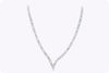 Antique-Style 20.60 Carats Total Round Cut Diamond Collapsible Necklace in Platinum