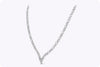 Antique-Style 20.60 Carats Total Round Cut Diamond Collapsible Necklace in Platinum