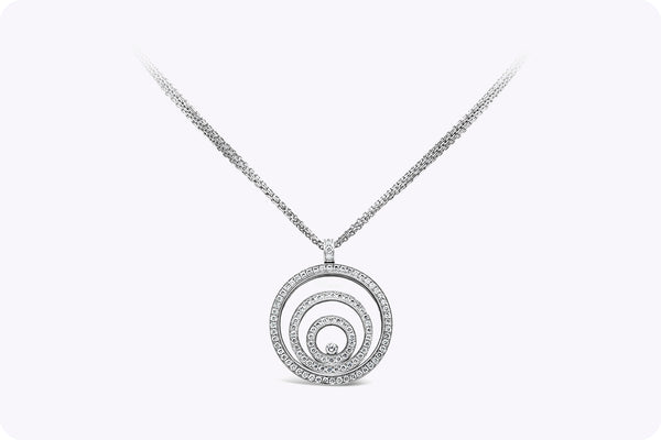 1.98 Carats Total Chopard Happy Spirit Diamond Pendant Necklace in White Gold