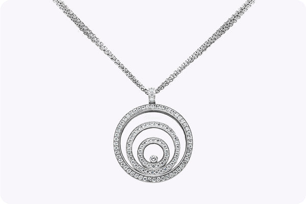 1.98 Carats Total Chopard Happy Spirit Diamond Pendant Necklace in White Gold