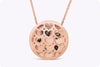 Fancy Color Heart Shape Diamond Cluster Circle Pendant Necklace