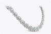 16.92 Carat Total Diamond Floral Motif Bracelet Necklace in White Gold