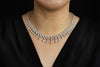 25.60 Carats Total Graduating Mixed-Cut Diamond Collar Necklace in White Gold