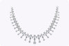 25.60 Carats Total Round and Pear Shape Graduating Diamonds Necklace in White Gold