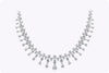 25.60 Carats Total Graduating Mixed-Cut Diamond Collar Necklace in White Gold