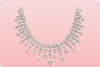 GIA Certified 37.20 Carat Total Mixed Cut Diamond Chandelier Drop Necklace in White Gold