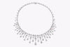 GIA Certified 37.20 Carats Total Mixed-Cut Diamond Chandelier Drop Necklace in White Gold