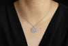 1.58 Carats Total Brilliant Round Cut Diamond Cluster Flower Pendant Necklace in White Gold
