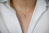 0.48 Carats Total Brilliant Round Diamond Cluster Pendant Necklace in Rose Gold