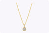 0.48 Carats Total Brilliant Round Diamond Cluster Pendant Necklace in Rose Gold