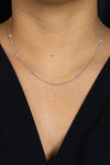 0.36 Carat Total Alternating Princess and Round Cut Diamond by The Yard Necklace in White Gold