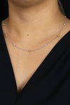 0.52 Carat Total Brilliant Round Diamonds by the Yard Line Necklace with Yellow Gold Sun Bezel
